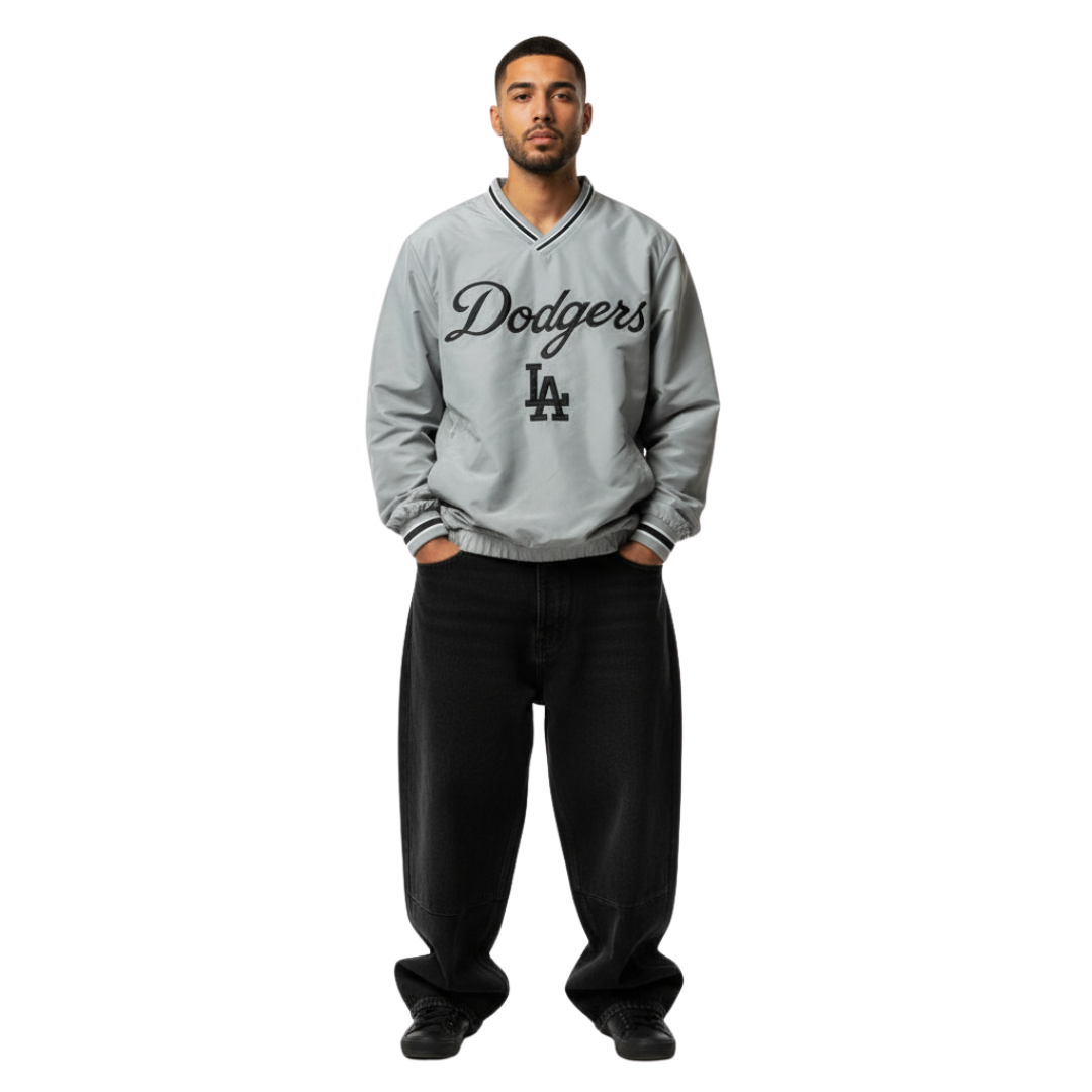 Los Angeles Dodgers Genuine Merchandise MLB Windbreaker Mens Jackets - Light Grey